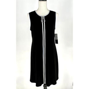 MSK Dress Black/‎ White Color-Block A- Line Style Size M